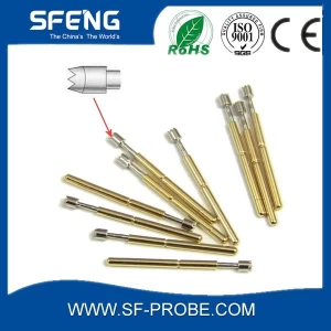 Suzhou shengteng electronic brass gold plated test probe pogo pin with best service