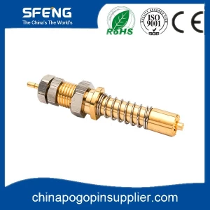 Gold plated high current probe pin for cell formation