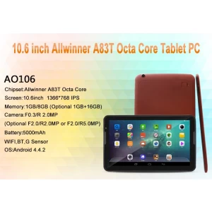 10,6-дюймовый четырехъядерный планшет Allwinner A33, 1G, 8G, Bluetooth, Wi-Fi