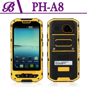 4.0inch Waterproof Cell Phone With 480*800 Resolution 512MB+4G Front Camera 0.3M Rear Camera 5.0M Support GPS WIFI BT