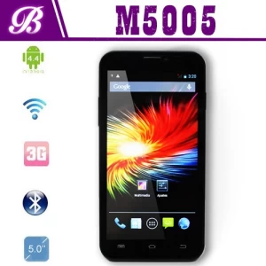 Smart phone dual core MTK6572 da 5 pollici con fotocamera anteriore/posteriore 854*480 TN 512 MB4G 0,3 M/2,0 M