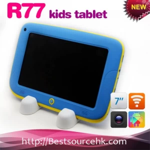 Tablet per bambini Android 4.2.2 da 7 pollici R77 con custodia robusta e colorata da 512 MB 4 GB
