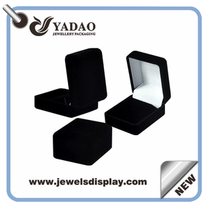 Fournisseur de la Chine velours noir boîte de bague de bijoux avec votre logo