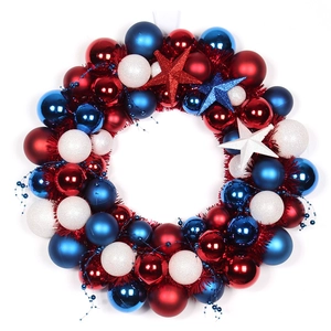 45cm kunststof USA vlag kleur de kroon van de bal van Kerstmis