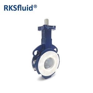 China CHinese Hardware butterfly valve wafer PTFE PFA disc acid application DN50