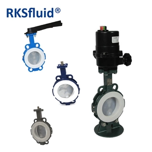 Pneumatic electric actuator customized PTFE seat butterfly valve