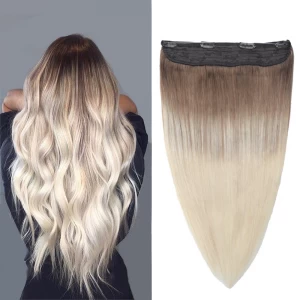 Chine 10 '' - 30 '' Remy Human Hair Extension Halo Halo Hair Brésilien Human Hair Extensions Couleurs mixtes fabricant