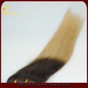 中国 10 "〜30"インチブラジルヘア横糸XINDA髪全体ストレートオンブル色人間の髪のウィービング メーカー