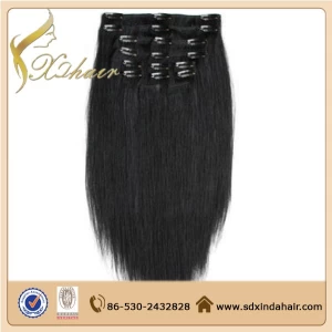 China 100% Human Brazilian Smooth Silky Straight Clip In Remy Hair Extension manufacturer