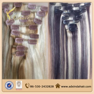 China 100% Human Hair High Quality Cheap Price Manufacture Wholesale Body Wave Clip in Hair Extensions Piano / Mixed Color fabrikant