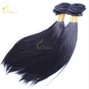 An tSín 100% Remy Brazilian Human Hair Unprocessed Natural Black Color Weft Weave Body Wave18" déantóir
