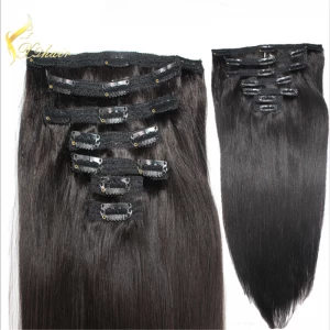Китай 100% Unprocessed Long Hair Black Color Lace Clip in Human Hair Extensions For Black Women производителя