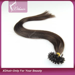 Китай 100% Virgin Brazilian Human Hair Extensions Nail U tip Hair Extension Pre-bonded Hair Italy Keratin производителя