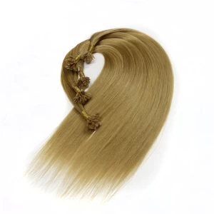 中国 100% human blue remy no tangle u tip nail prebonded hair extensions for white women 制造商