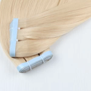 An tSín 100% human hair hand tied pu tape hair super thin skin hair pieces déantóir