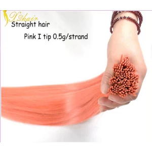 China 100% human hair i tip/stick tip extensions keratin hair /pre-bonded hair extensions fabricante