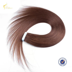 中国 100% human hair indian remy tape hair extensions wholesale price Wine red straight hair 制造商