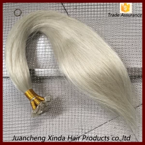 中国 100% human no mixed factory wholesale flat tip Prvirgin remy brazilian hair メーカー