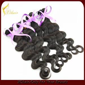 Cina 100 natural human hair, cheap natural look virgin brazilian hair weave, factory price silky straight virgin remy hair extension produttore