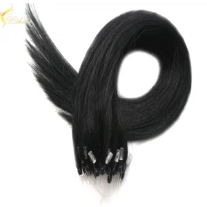 中国 100% natural wholesale hot selling 8A,7A Grade micro ring hair extensions for blacks 制造商