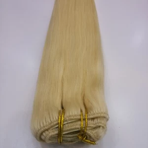 An tSín 100% real tangle free brazilian virgin clip in hair extension déantóir