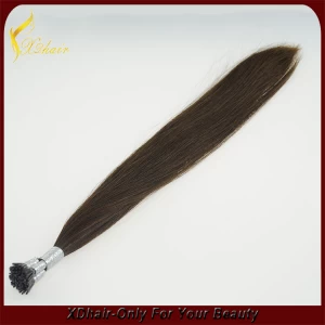 中国 100% unprocessed virgin remy hair I tip hair extension factory wholesale pre-bonded hair 制造商