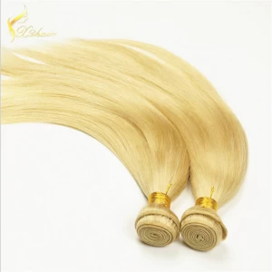中国 100% virgin human hair bundles machine weft glueless blonde weaves braid no glue no sew in hair extensions メーカー