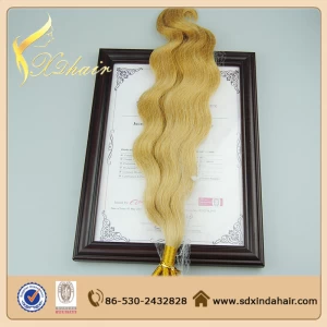 China 18" body wave flat tip kertian hair extensions manufacturer