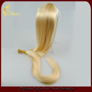 China 2015 5A Grade Fashion  Unprocessed Remy Hair I Tip Hair Extension Factory Wholesale Pre-bonded Hair manufacturer