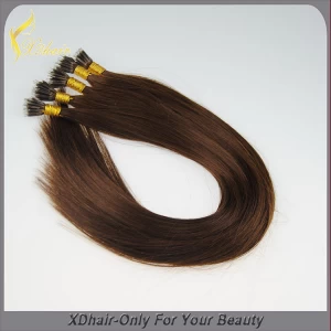 China 2015 Qualitäts-heißer Verkauf brasilianische gerade China Hair Factory Menschliches Haar Nano Ring Hair Extensions Hersteller