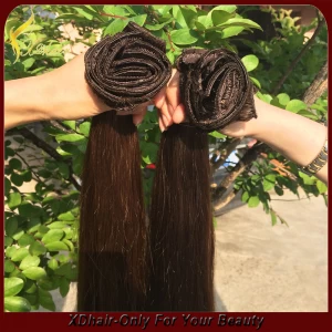 중국 인간의 머리 확장 머리에 스트레이트 헤어 인도 클립 2015 핫 판매 클립 제조업체