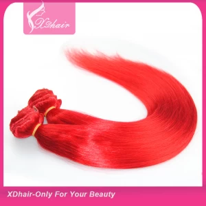 中国 バージンブラジルの髪に2015年最も人気のある新製品ローザ赤い安いレミークリップエクステンション120グラム220グラム メーカー