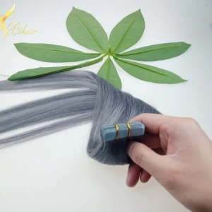 中国 2015 New arrival aliexpress silk straight brazilian gray hair weave cheap tape hair extensions メーカー