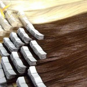 中国 2015 best sell 8a 7a 6a quality 100% human hair indian remy tape hair extensions 制造商
