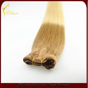 中国 2015 new style double drawn two color hair extension ombre hair weaves extension メーカー