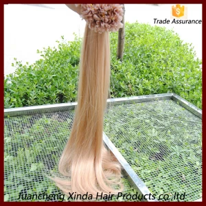 中国 2015卸売最高品質の100％インドレミー人間の髪の毛のレミuはケラチン人間の髪の毛の拡張子を傾けます メーカー