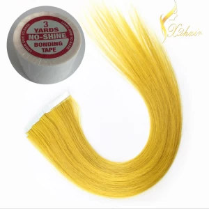 中国 2016 100% european Unprocessed wholesale virgin brazilian hair, tape hair extension メーカー