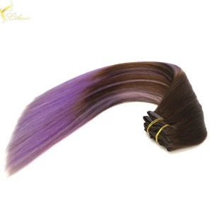 Китай 2016 Wholesale price remy top quality ombre clip in hair extensions cheap производителя