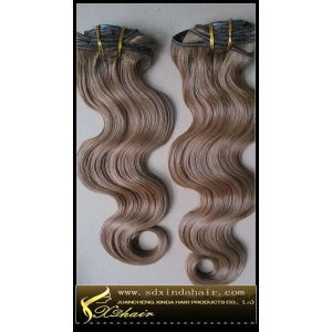 China 2016 Wholesale price remy top quality ombre clip on hair extensions natural hair manufacturer