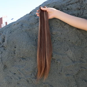 An tSín 2016 best quality silky straight mix piano color hair short hair brazilian weave déantóir