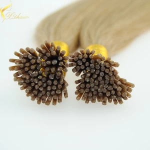 Cina 2016 double drawn 100% human hair factory price itip hair extensions remy human produttore