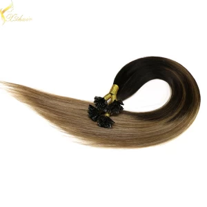 porcelana 2016 double drawn unprocessed remy ombre 0.5g u tip hair extension fabricante