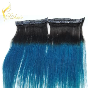 China 2016 factory price hot sale!!! wholesale Clips In Weft Hair Extensions With Lace manufacturer