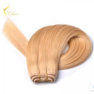 China Wholesale cheap grade 7A unprocessed human hair weft bundles 100% brazilian hair weft blonde color fabricante