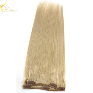 Chine 2016 hot selling factory wholesale price no tangle clip in layer hair extension fabricant