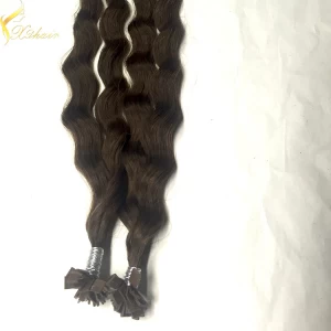 China 2016  hot selling italian glue most popular flat tip hair extension indian remy hair 6a fabrikant