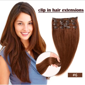 Chine 2016 new desigin peruvian clip in human hair extension fabricant