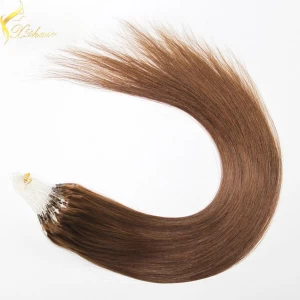 porcelana 2016 new fashion 18-30inch 1g/strand 100g/pack natural color micro loop hair extension fabricante