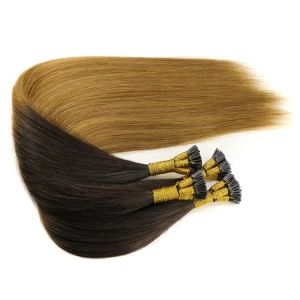 China Top grade double drawn ombre 2T color I stick tip hair extensions fabricante