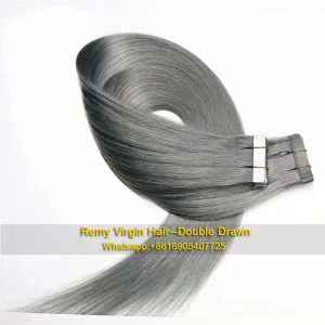 中国 2017 new fashion High quality 100% virgin brazilian silky straight remy human tape hair extension メーカー